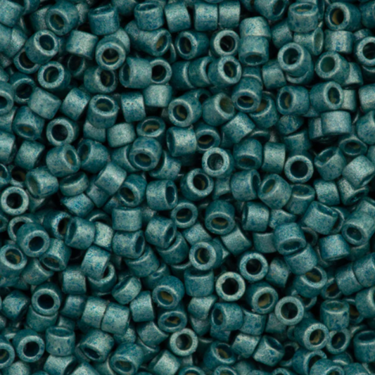 DB1847F Miyuki Delica Beads 11/0 Duracoat Galvanized Matte Dark Seafoam – 8 grams - Japanese Seed Beads for Jewelry Making