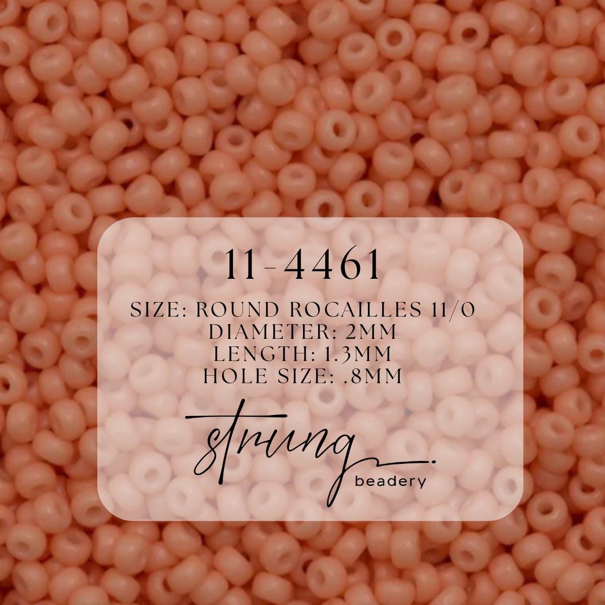 11-4461 | Miyuki Seed Bead Round Rocailles 11/0 | Duracoat Dyed Opaque Tea Rose | 1"x2" Flip Top Container ∼15g