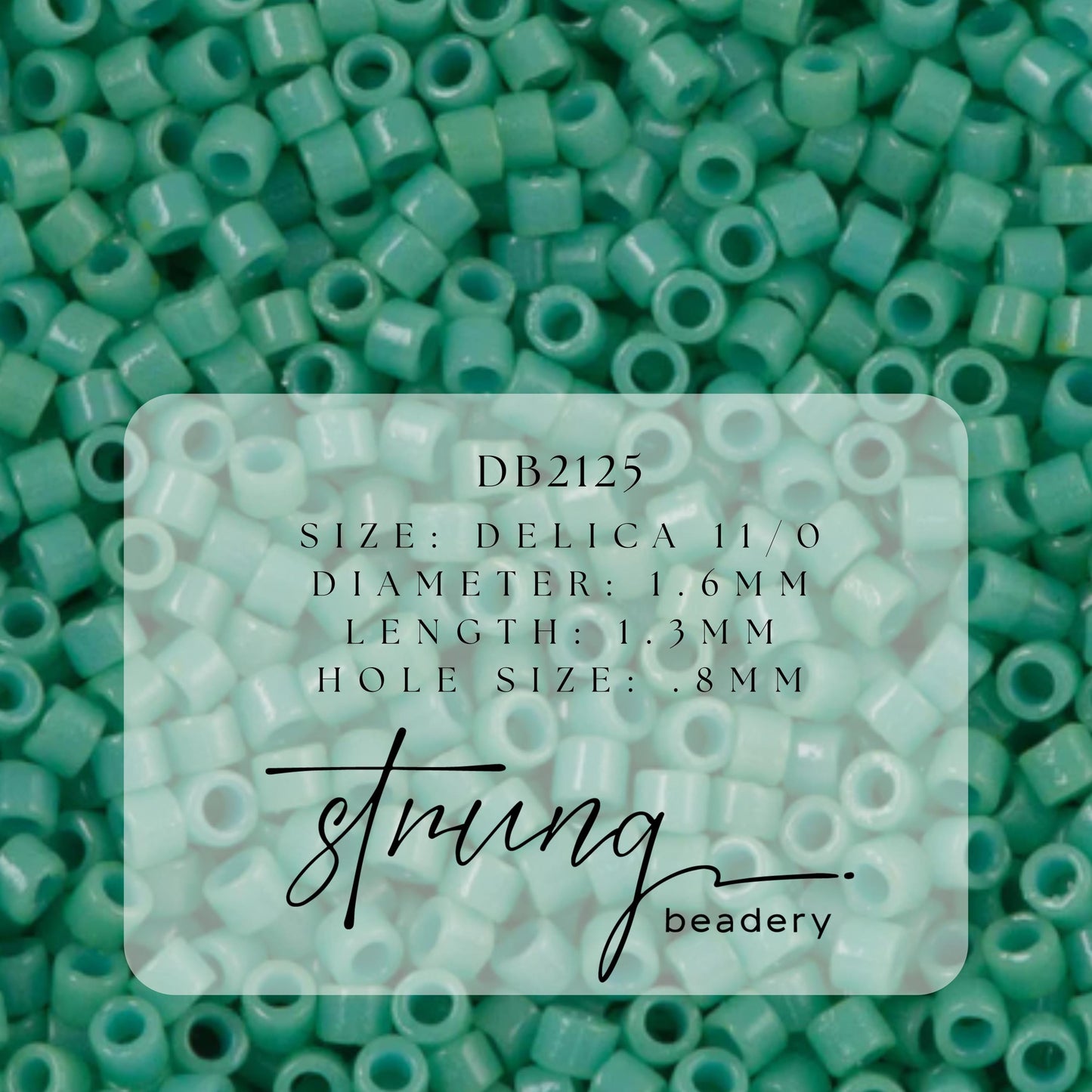 DB2125 Miyuki Delica Beads 11/0 Duracoat Dyed Opaque Sea Opal – 8 grams - Japanese Seed Beads for Jewelry Making