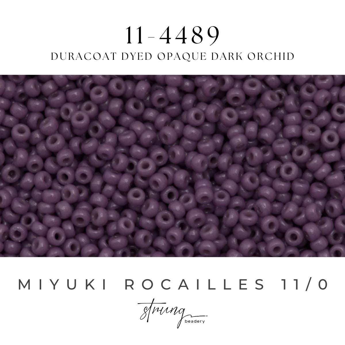 11-4489 | Miyuki Seed Bead Round Rocailles 11/0 | Duracoat Dyed Opaque Dark Orchid | 1"x2" Flip Top Container ∼15g