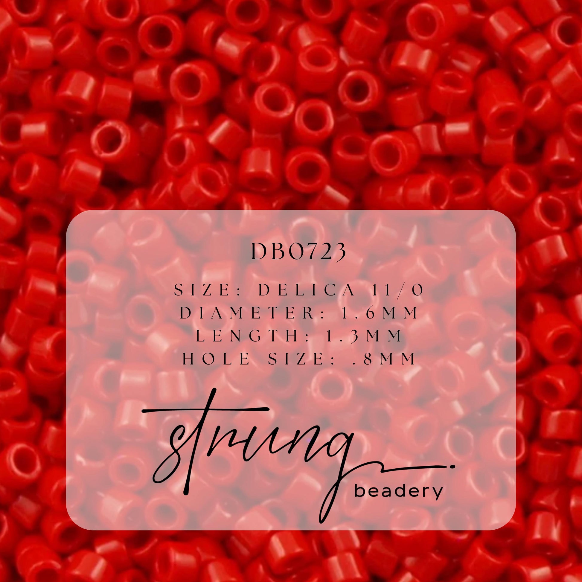 DB0723 Miyuki Delica Beads 11/0 Opaque Red – 8 grams - Japanese Seed Beads for Jewelry Making