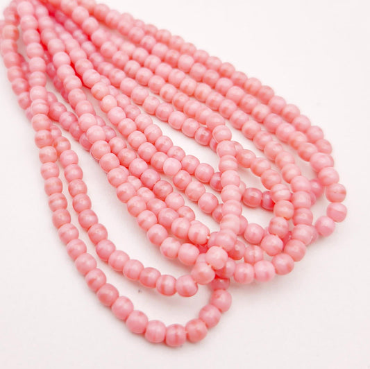 Czech Glass | Pink Satin Druk Round Beads 3mm | 300 Pcs