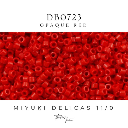 DB0723 Miyuki Delica Beads 11/0 Opaque Red – 8 grams - Japanese Seed Beads for Jewelry Making