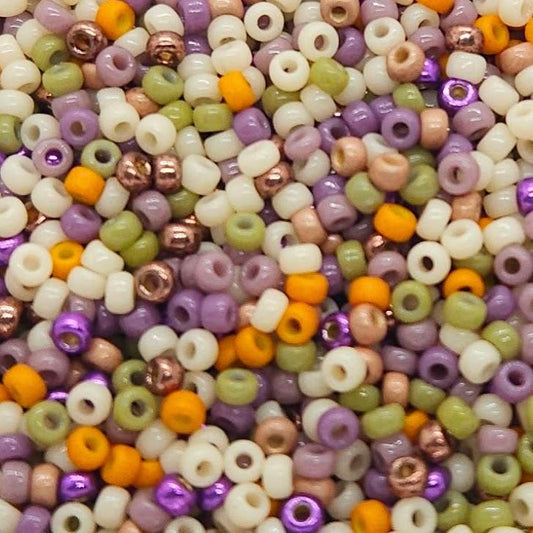 Wild Thistle | Miyuki Rocailles Seed Beads Mix | 15g Premium Japanese Glass Beads for Jewelry Making & Crafts | Earthy Purple Tone