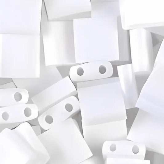 Miyuki Tila Beads Opaque White Glass Tile Beads TL-402 | Full | 8 Grams for Jewelry Making