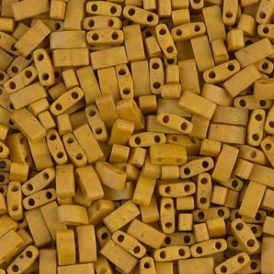 Miyuki Half Tila Beads Opaque Mustard Glass Tile Beads HTL-2312 | Full | 8 Grams for Jewelry Making