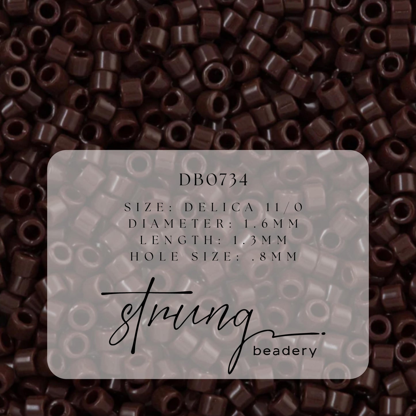 DB0734 Miyuki Delica Beads 11/0 Opaque Dark Brown – 8 grams - Japanese Seed Beads for Jewelry Making