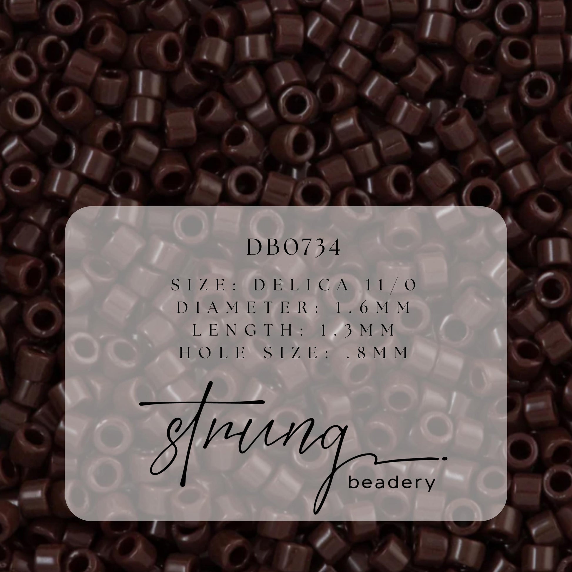 DB0734 Miyuki Delica Beads 11/0 Opaque Dark Brown – 8 grams - Japanese Seed Beads for Jewelry Making
