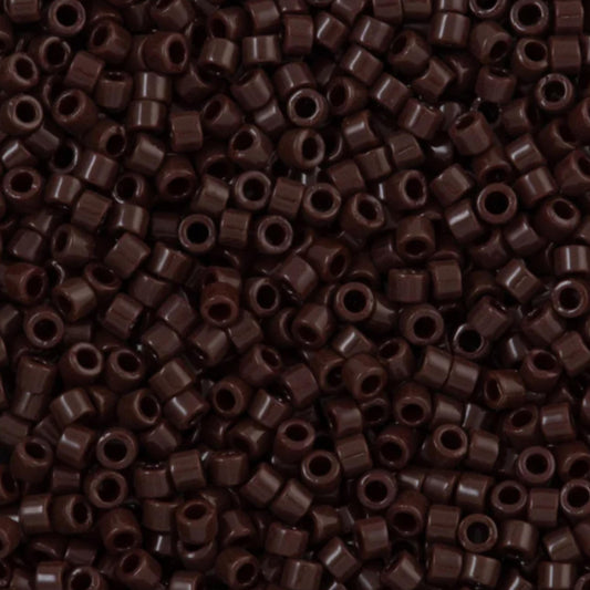 DB0734 Miyuki Delica Beads 11/0 Opaque Dark Brown – 8 grams - Japanese Seed Beads for Jewelry Making