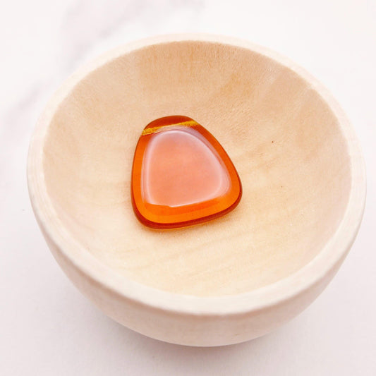 Czech Glass | Transparent Topaz Triangle Pendant Beads 23x24mm | Set of 4