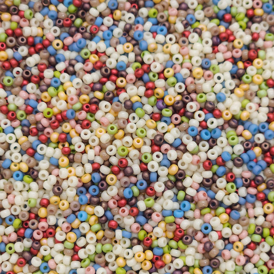Painted Desert Czech Glass Seed Beads Mix | 15g of Size 11-0 | Jewelry Making & Craft Supplies