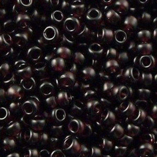 11-2402SF Miyuki Seed Bead Round Rocailles 11/0 | Semi Frosted Transparent Extra Dark Smoky Amethyst | 15g | Japanese Beads Jewelry Making