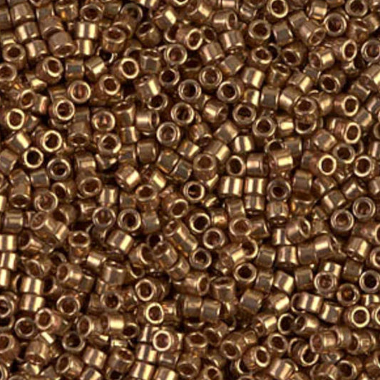 DB0022L Miyuki Delica Beads 11/0 Metallic Lt Bronze – 8 grams - Japanese Seed Beads for Jewelry Making