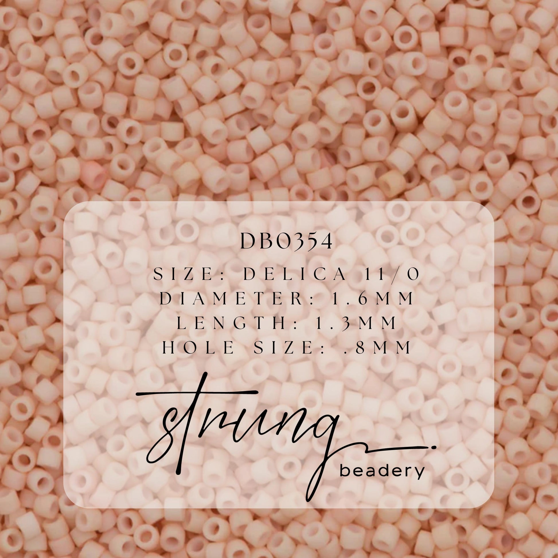 DB0354 Miyuki Delica Beads 11/0 Matte Opaque Blush – 8 grams - Japanese Seed Beads for Jewelry Making