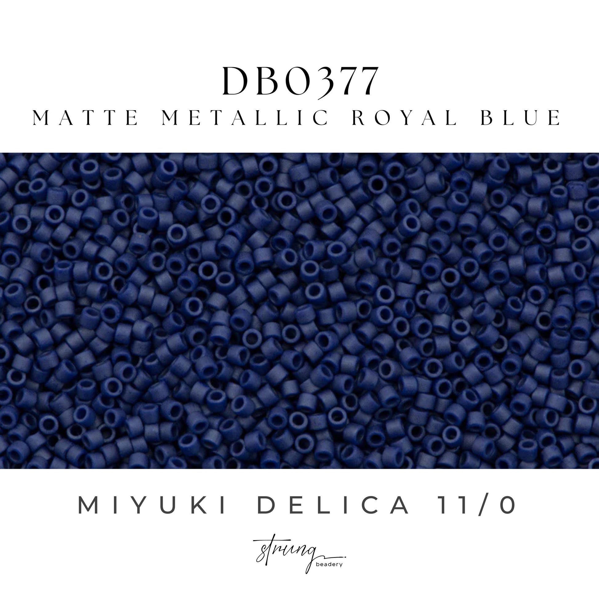 DB0377 Miyuki Delica Beads 11/0 Matte Metallic Royal Blue – 8 grams - Japanese Seed Beads for Jewelry Making