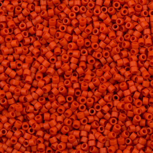 DB0795 Miyuki Delica Beads 11/0 Dyed Semi-Frosted Opaque Cinnabar – 8 grams - Japanese Seed Beads for Jewelry Making