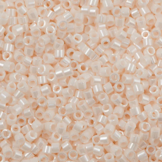 DB1530 Miyuki Delica Beads 11/0 Opaque Bisque White Ceylon – 8 grams - Japanese Seed Beads for Jewelry Making