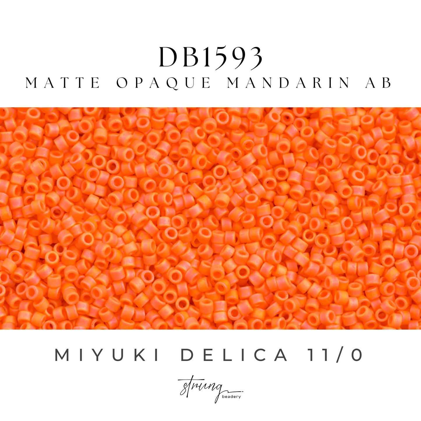 DB1593 Miyuki Delica Beads 11/0 Matte Opaque Mandarin AB  – 8 grams - Japanese Seed Beads for Jewelry Making