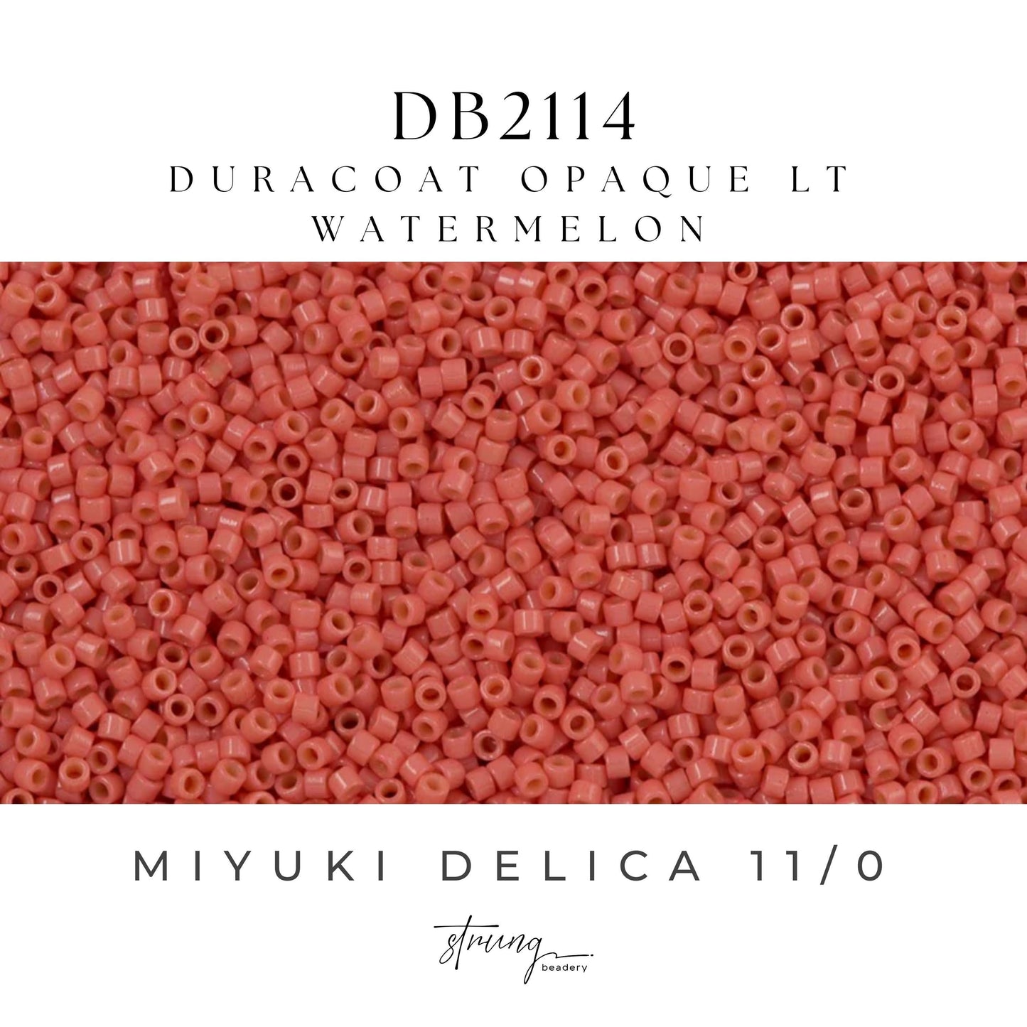 DB2114 Miyuki Delica Beads 11/0 Duracoat Opaque Lt Watermelon – 8 grams - Japanese Seed Beads for Jewelry Making