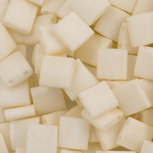 Miyuki Tila Beads Opaque Cream Glass Tile Beads TL-2021 | Full | 8 Grams for Jewelry Making