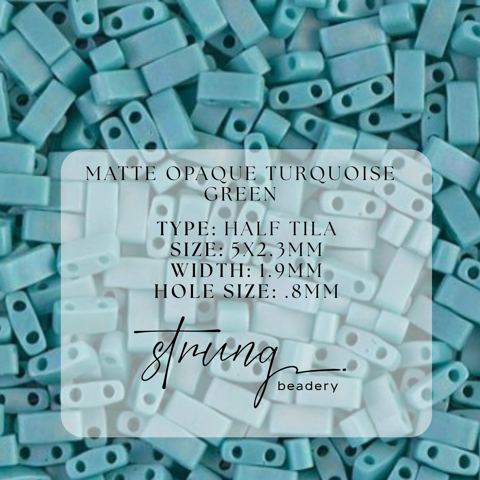 Miyuki Half Tila Beads Matte Opaque Turquoise Green Glass Tile Beads HTL-412FR | Half | 8 Grams for Jewelry Making