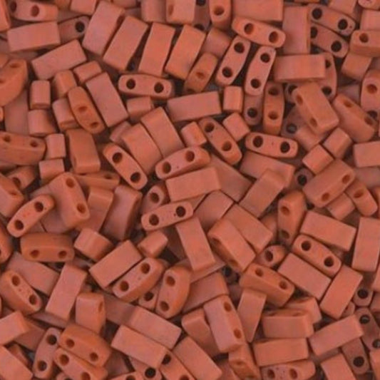 Miyuki Half Tila Beads Matte Opaque Terra Cotta Glass Tile Beads HTL-2315 | Half | 8 Grams for Jewelry Making