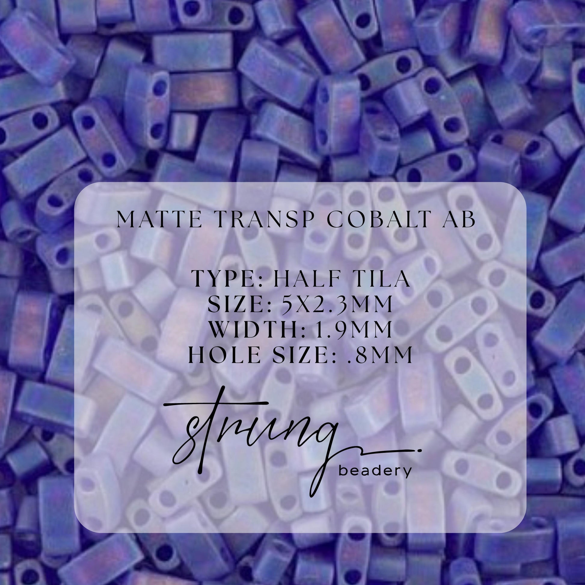 Miyuki Half Tila Beads Matte Transparent Cobalt AB Glass Tile Beads HTL-151FR | Half | 8 Grams for Jewelry Making