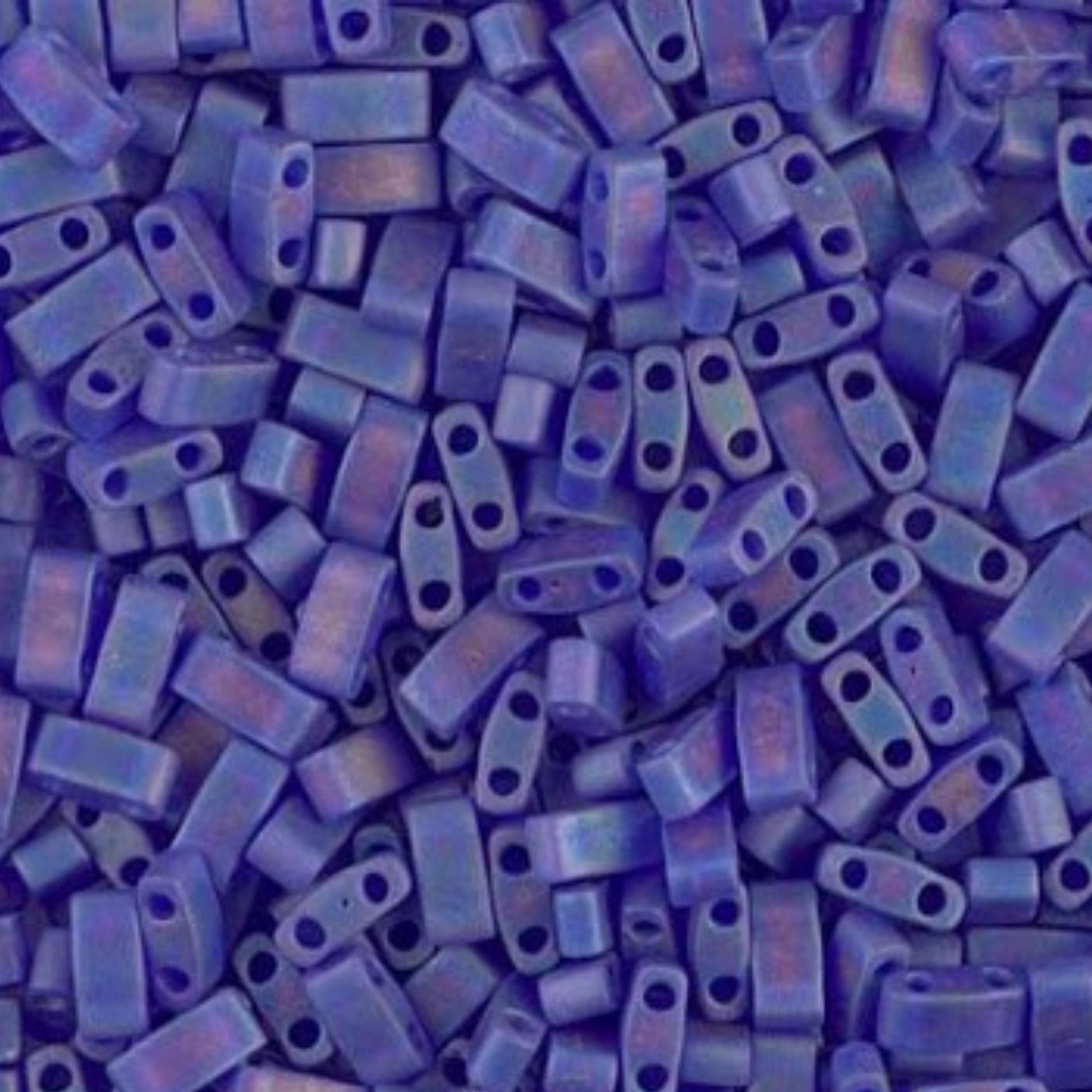 Miyuki Half Tila Beads Matte Transparent Cobalt AB Glass Tile Beads HTL-151FR | Half | 8 Grams for Jewelry Making