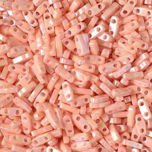 Miyuki Quarter Tila Beads Opaque Tea Rose Luster Glass Tile Beads QTL-596 | Quarter | 8 Grams for Jewelry Making