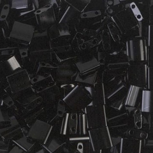 Miyuki Tila Beads Opaque Black Tile Beads TL-401 | Full | 8 Grams for Jewelry Making