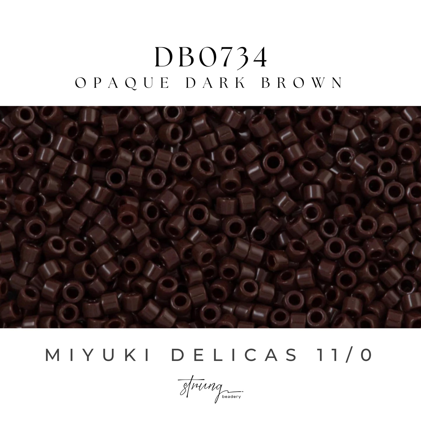 DB0734 Miyuki Delica Beads 11/0 Opaque Dark Brown – 8 grams - Japanese Seed Beads for Jewelry Making