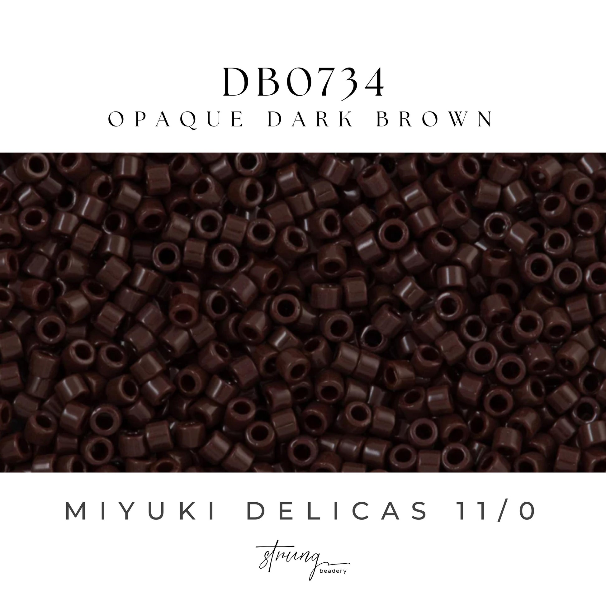 DB0734 Miyuki Delica Beads 11/0 Opaque Dark Brown – 8 grams - Japanese Seed Beads for Jewelry Making
