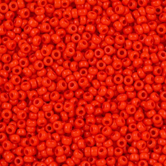 11-0407| Miyuki Seed Bead Round Rocailles 11/0 | Opaque Vermillion Red | 15g | Japanese Beads for Jewelry Making