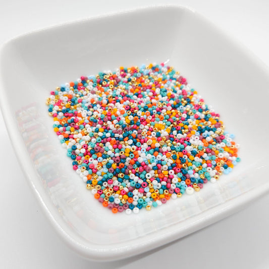 Vacay All Day Miyuki Rocailles Seed Bead Mix, 15g Premium Japanese Glass Beads for Jewelry Making & Crafts, Beachy Summer Vibe Colors