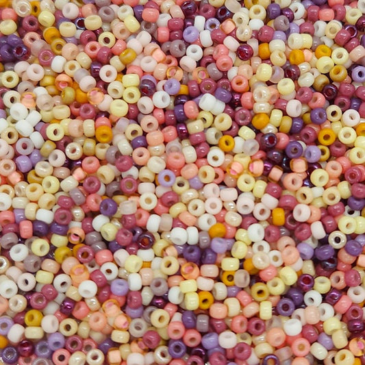 Cloudberry | Miyuki Rocailles Seed Beads Mix | 15g Premium Japanese Glass Beads for Jewelry Making & Crafts | Sunset Tones