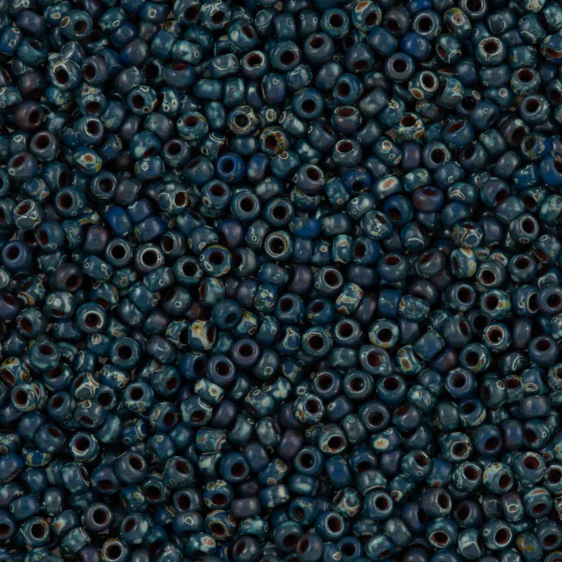 11-4516 | Miyuki Seed Bead Round Rocailles 11/0 | Opaque Dark Teal Picasso | 15g | Japanese Beads Jewelry Making