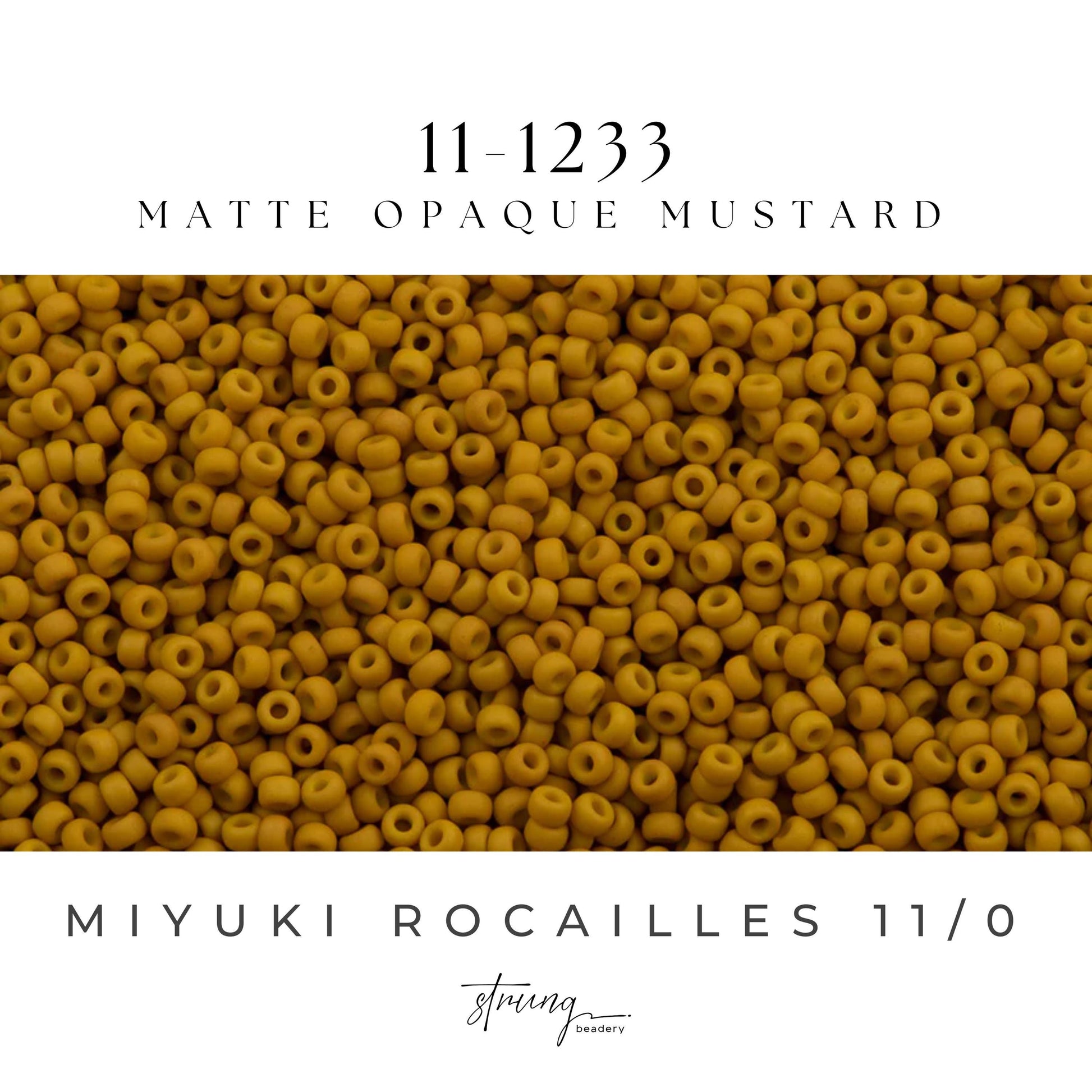 11-1233 Miyuki Seed Bead Round Rocailles 11/0 | Matte Opaque Mustard |15g | Japanese Beads for Jewelry Making