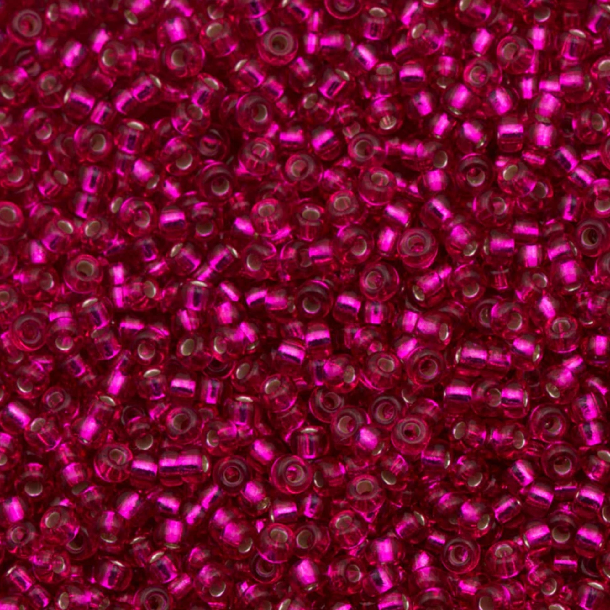 11-1436 Miyuki Seed Bead Round Rocailles 11/0 | Silver Lined Dyed Raspberry |15g | Japanese Beads for Jewelry Making