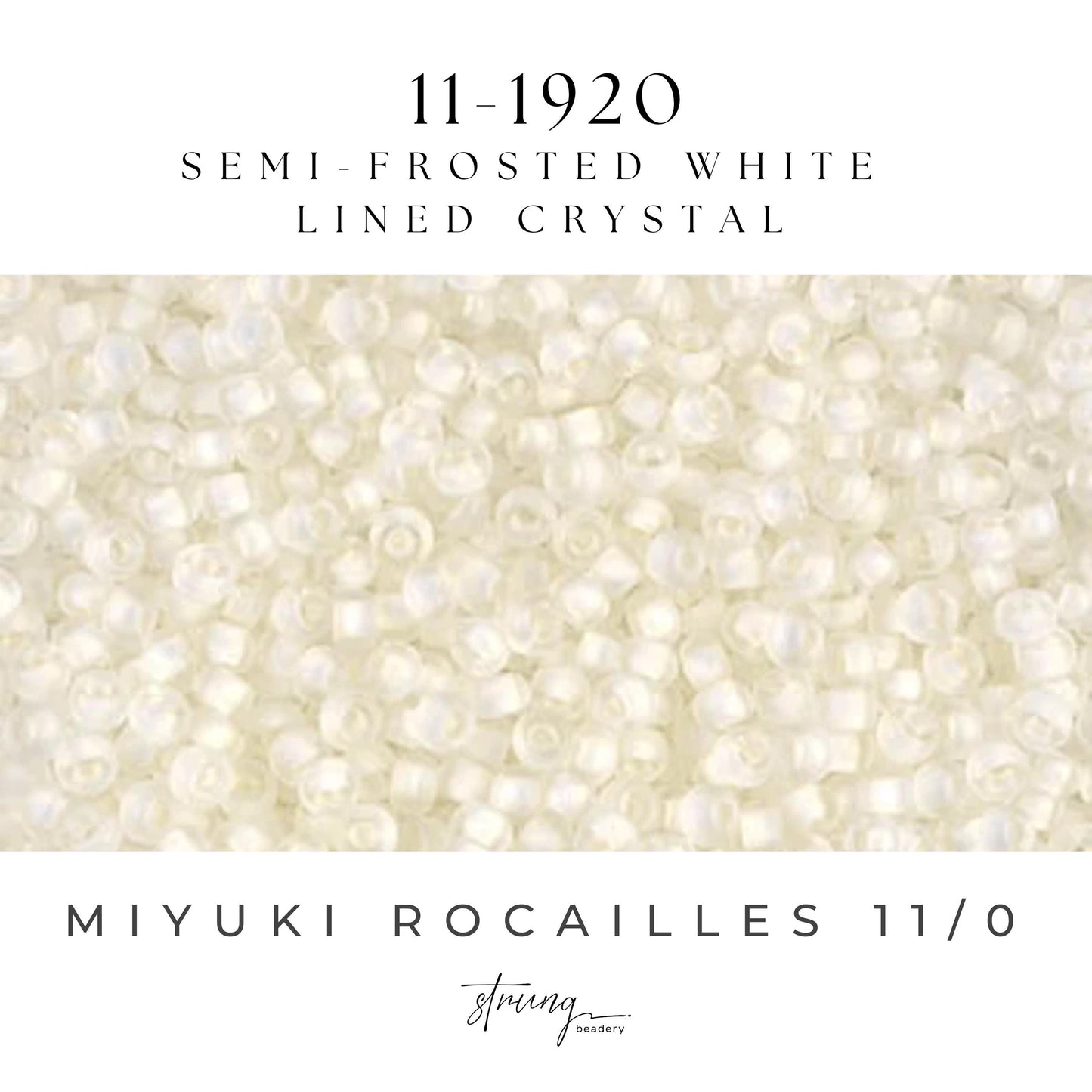 11-1920 Miyuki Seed Bead Round Rocailles 11/0 | Semi-Frosted White Lined Crystal |15g | Japanese Beads for Jewelry Making