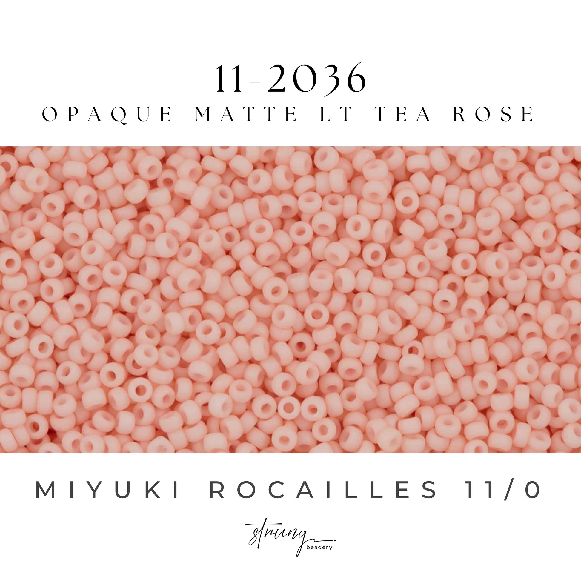 11-2036 Miyuki Seed Bead Round Rocailles 11/0 | Opaque Matte Light Tea Rose |15g | Japanese Beads for Jewelry Making