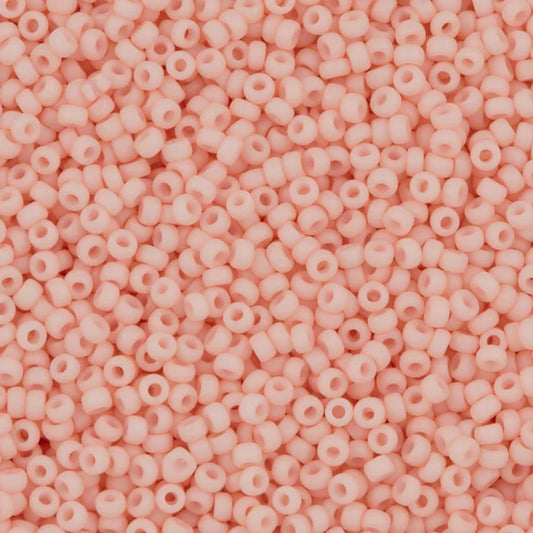 11-2036 Miyuki Seed Bead Round Rocailles 11/0 | Opaque Matte Light Tea Rose |15g | Japanese Beads for Jewelry Making