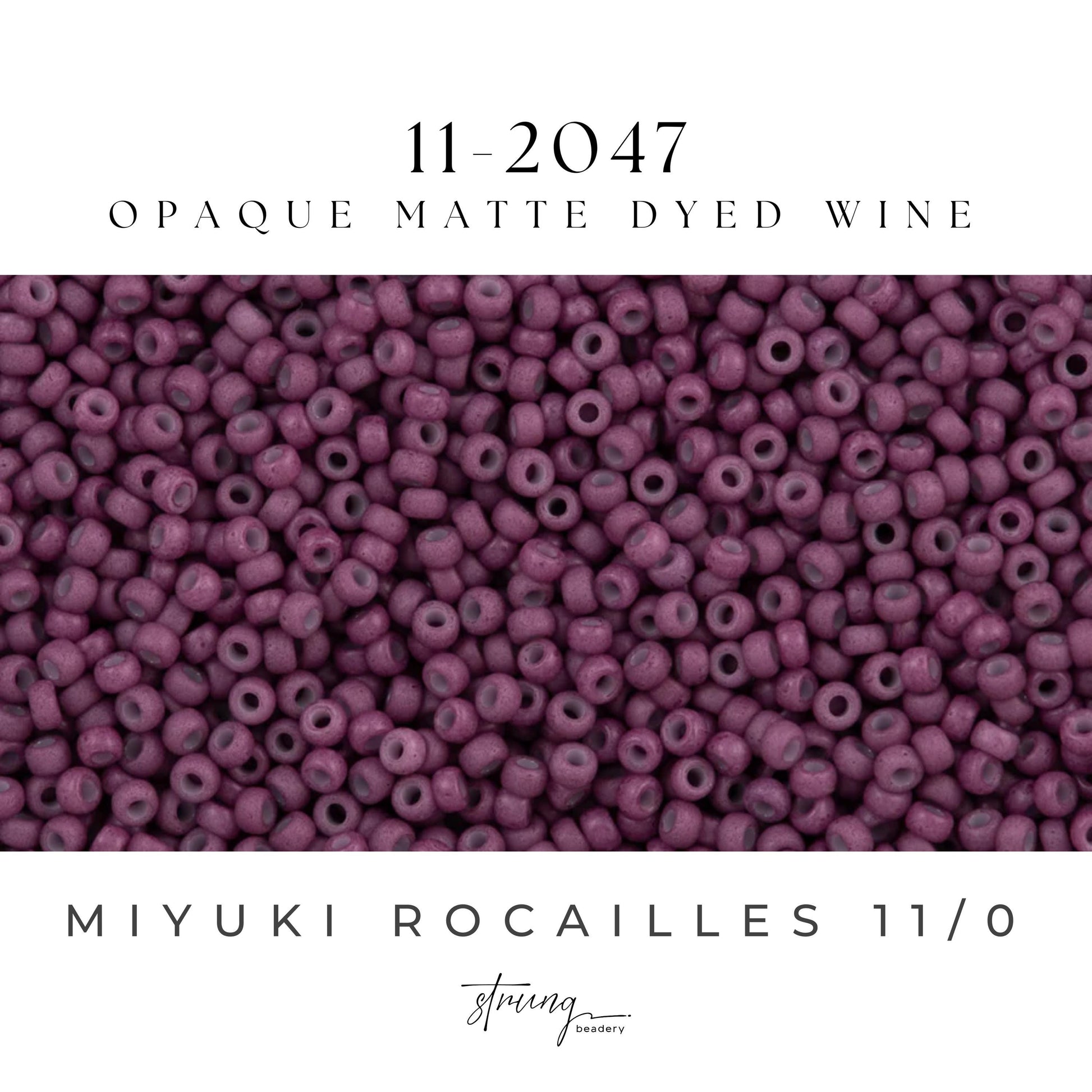 11-2047 Miyuki Seed Bead Round Rocailles 11/0 | Opaque Matte Dyed Wine |15g | Japanese Beads for Jewelry Making