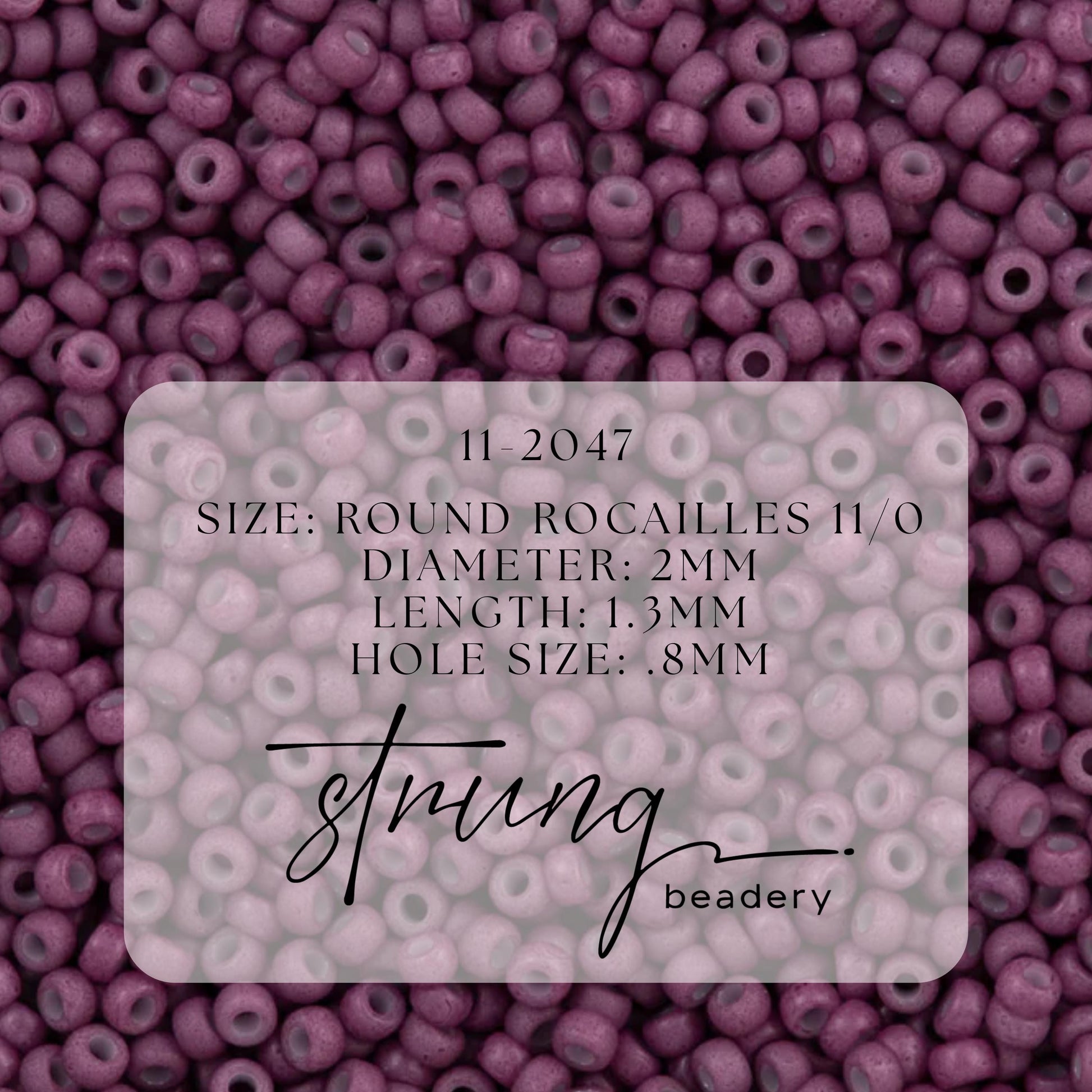 11-2047 Miyuki Seed Bead Round Rocailles 11/0 | Opaque Matte Dyed Wine |15g | Japanese Beads for Jewelry Making