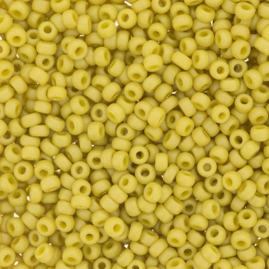 11-4692 Miyuki Seed Bead Round Rocailles 11/0 | Matte Opaque Glazed Citron AB |15g | Japanese Beads for Jewelry Making