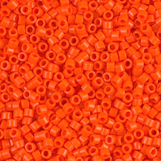 DB0722 Miyuki Delica Beads 11/0 Opaque Orange - 8 grams - Japanese Seed Beads for Jewelry Making