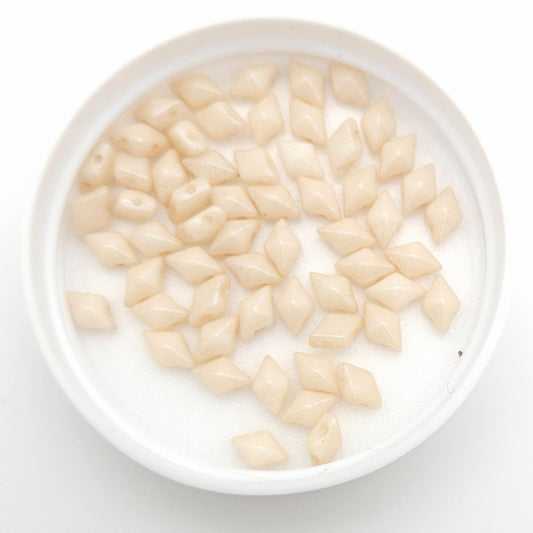 DiamonDuo™ Czech Glass Beads | 8g Tube | Chalk Champagne | Jewelry Making Beads for Bracelets & Necklaces