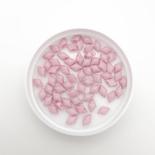 DiamonDuo™ Czech Glass Beads | 8g Tube | Chalk Light Rose| Jewelry Making Beads for Bracelets & Necklaces