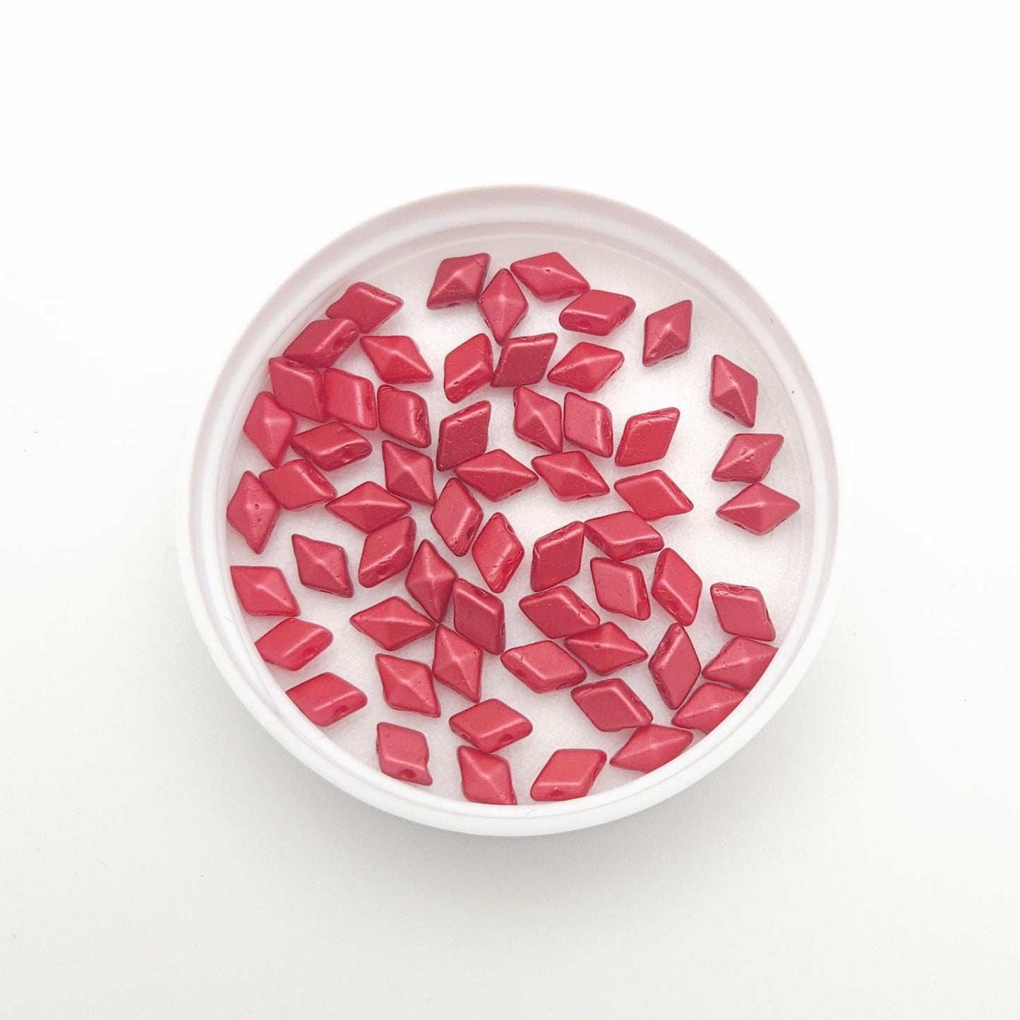 DiamonDuo™ Czech Glass Beads | 8g Tube | Dark Coral | Jewelry Making Beads for Bracelets & Necklaces