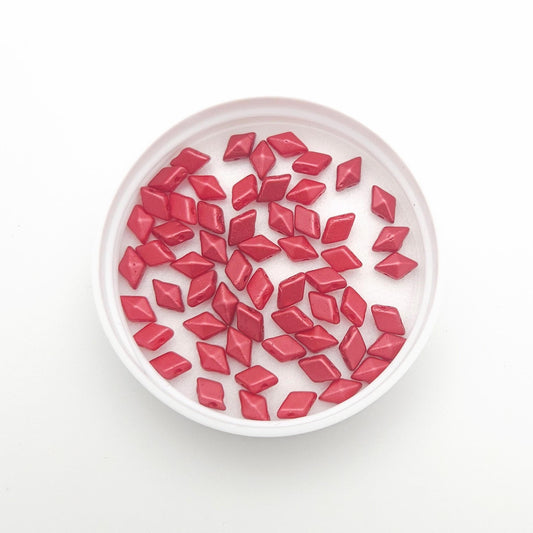 DiamonDuo™ Czech Glass Beads | 8g Tube | Dark Coral | Jewelry Making Beads for Bracelets & Necklaces