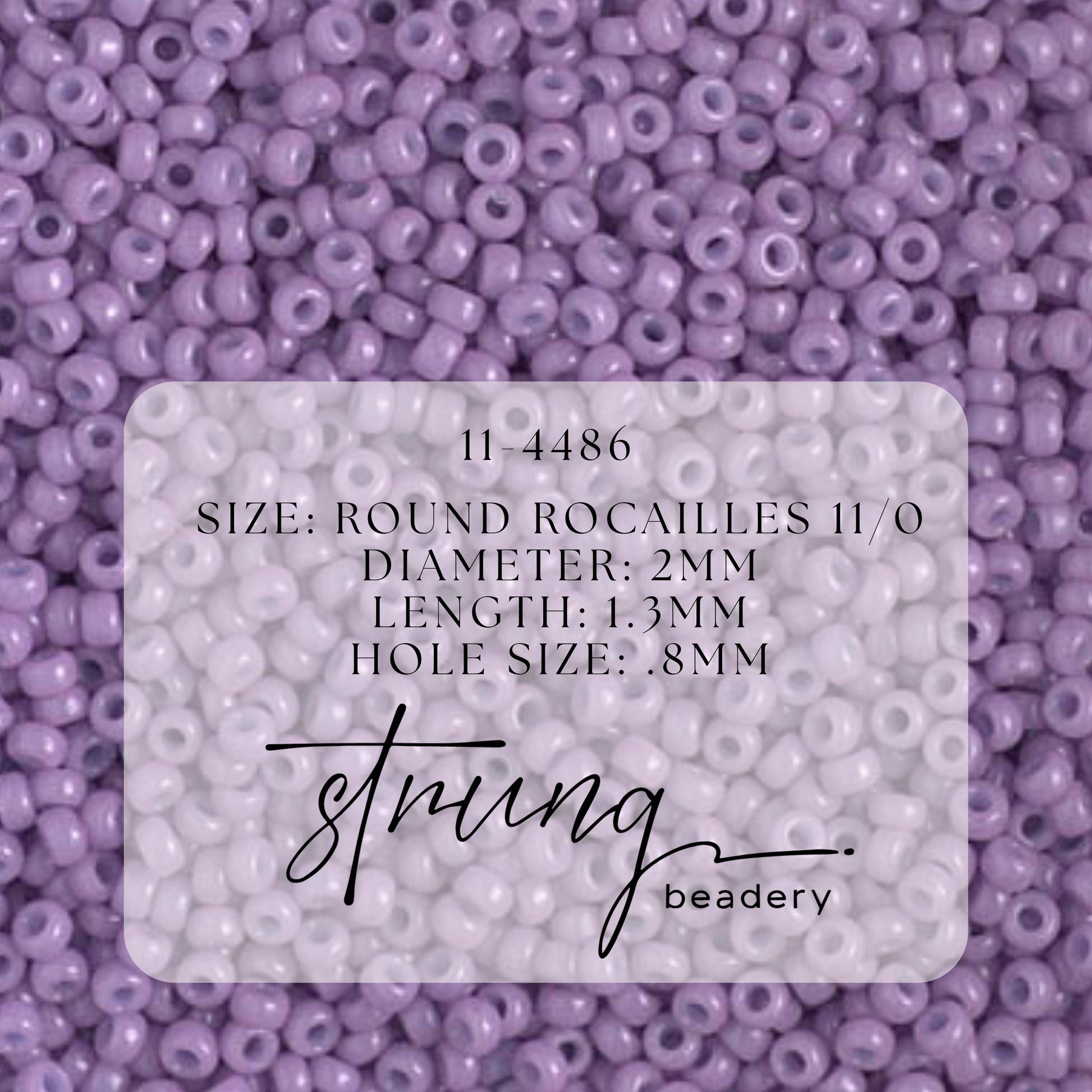 11-4486 Miyuki Seed Bead Round Rocailles 11/0 | Duracoat Dyed Opaque African Violet | 15g | Japanese Beads Jewelry Making